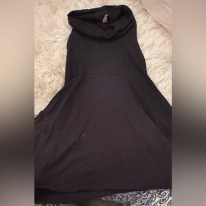 Tristan cowlneck black cotton dress
